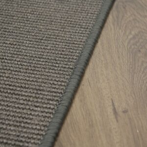 Sisalteppich nach Maß, umkettelt, Farbe grau
