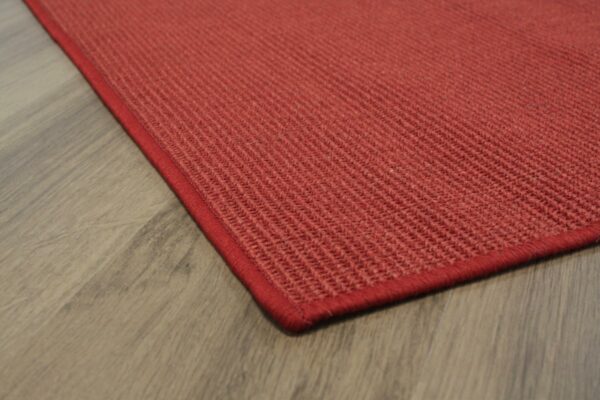 Sisalteppich nach Maß, umkettelt, Farbe rot