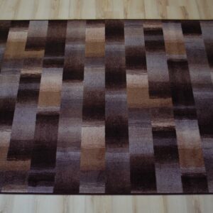 Karo Patchwork-Teppich umkettelt braun