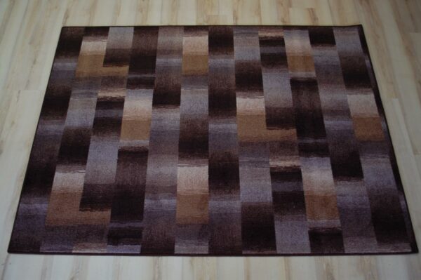 Karo Patchwork-Teppich umkettelt braun, nach Maß