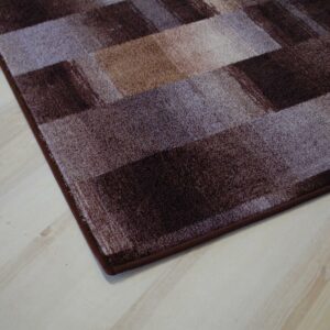 Karo Patchwork-Teppich umkettelt braun, nach Maß