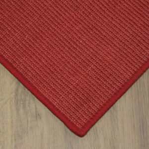 Sisalteppich nach Maß, umkettelt, Farbe rot