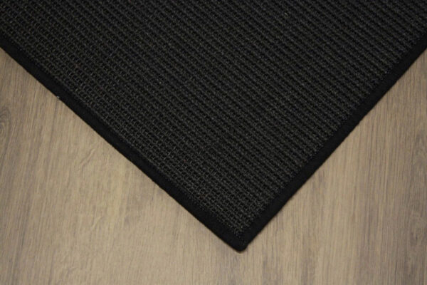 Sisalteppich nach Maß, umkettelt, Farbe schwarz