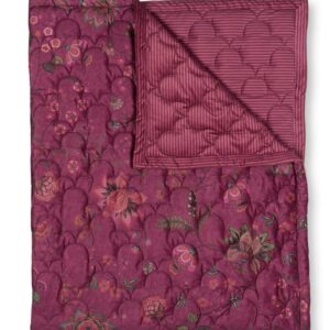 Pip Studio Mumbai Morning Velvet Quilt Dunkelrosa 150 x 200 cm 1
