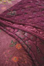 Pip Studio Mumbai Morning Velvet Quilt Dunkelrosa 150 x 200 cm 2